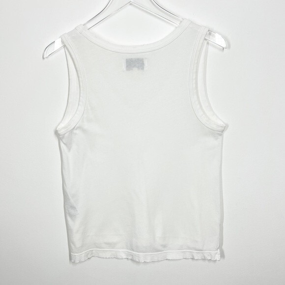 Current Elliott Women's Size Small White Perfect V Neck Distressed Tank Top - Picture 4 of 11
